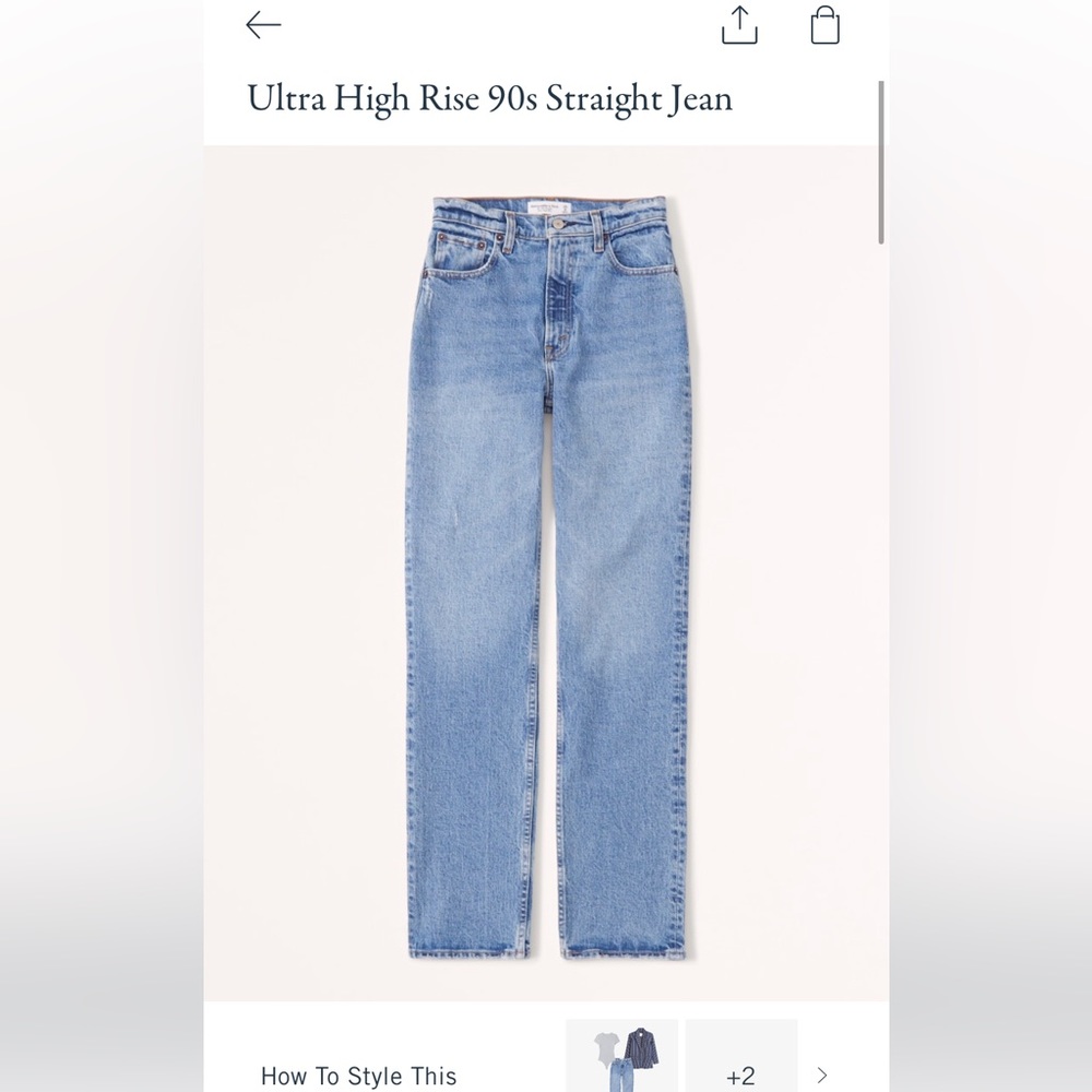 Abercrombie ultra high rise 90s straight jean